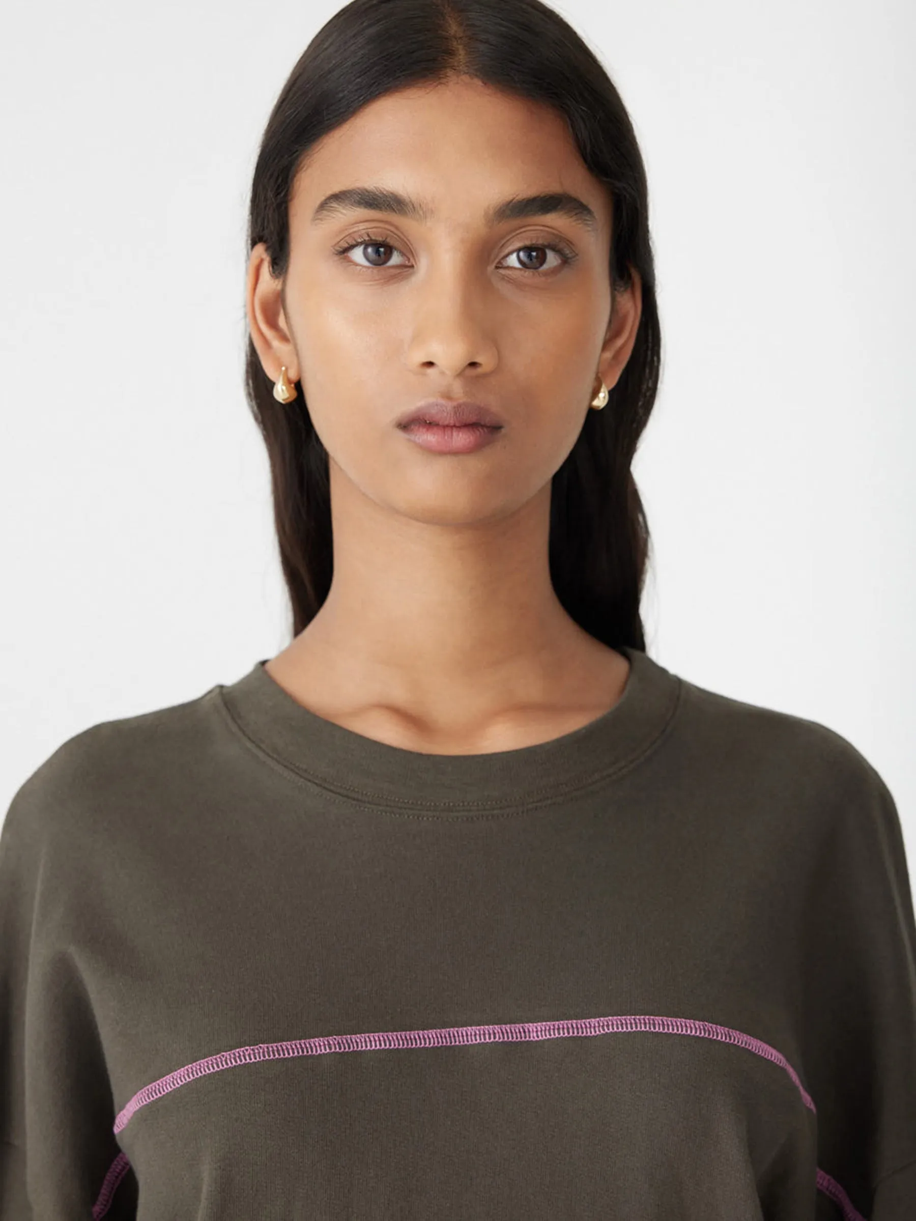 Raw Long Sleeve Crop T-Shirt sold by Bassike product image thumbnail 3