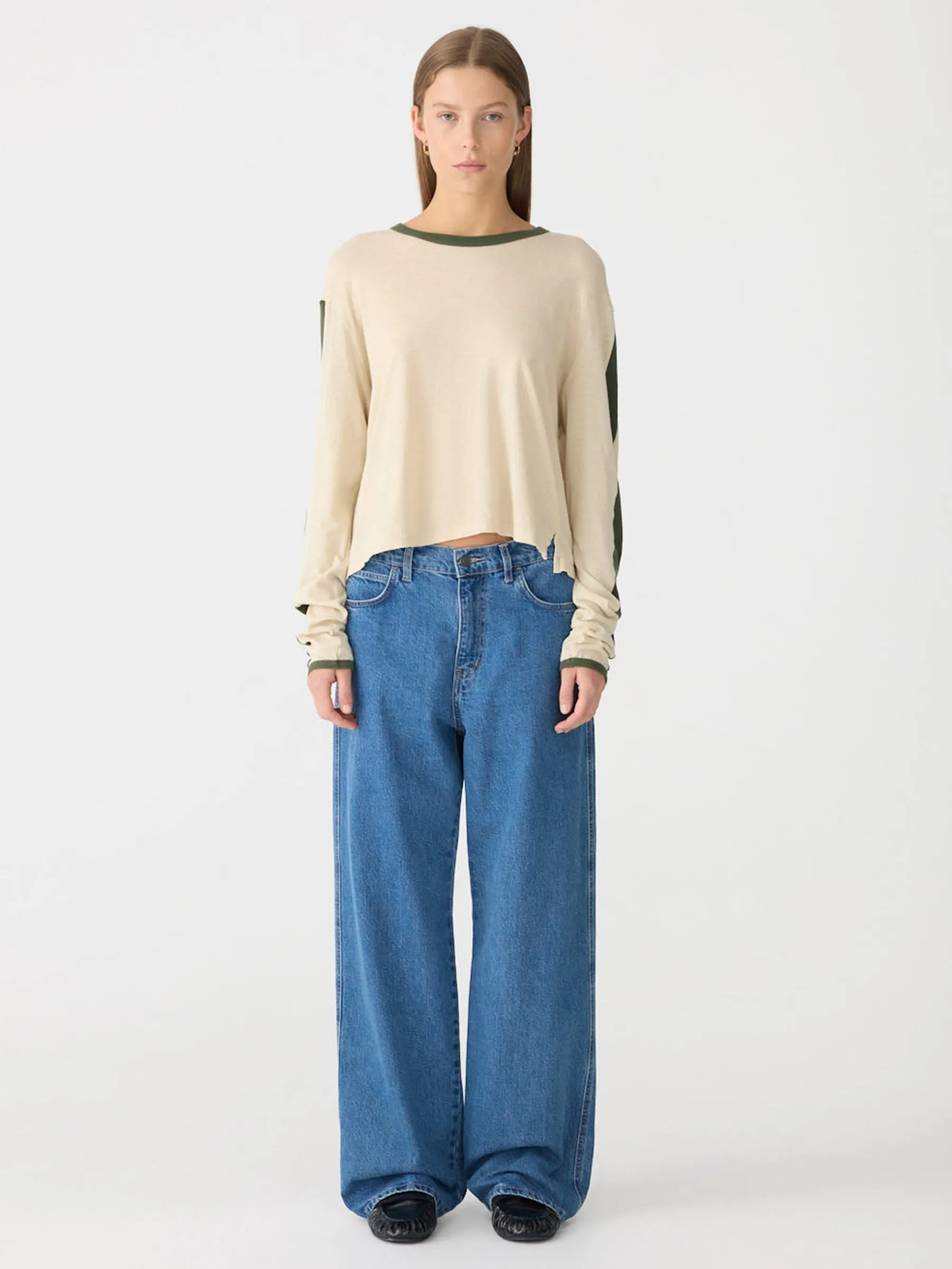 Racer Sleeve Long Sleeve T-Shirt sold by Bassike product image thumbnail 2
