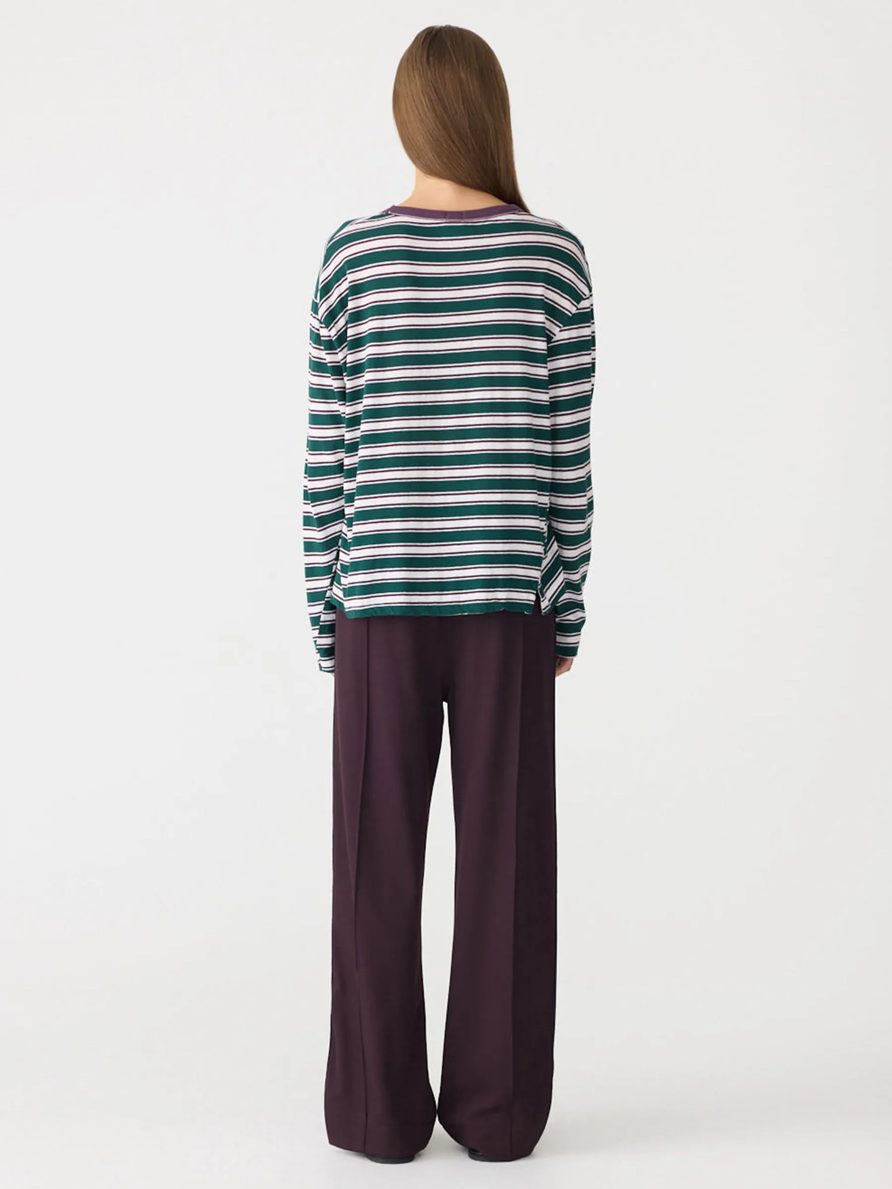 Stripe Boyfriend Long Sleeve T-Shirt sold by Bassike product image thumbnail 5