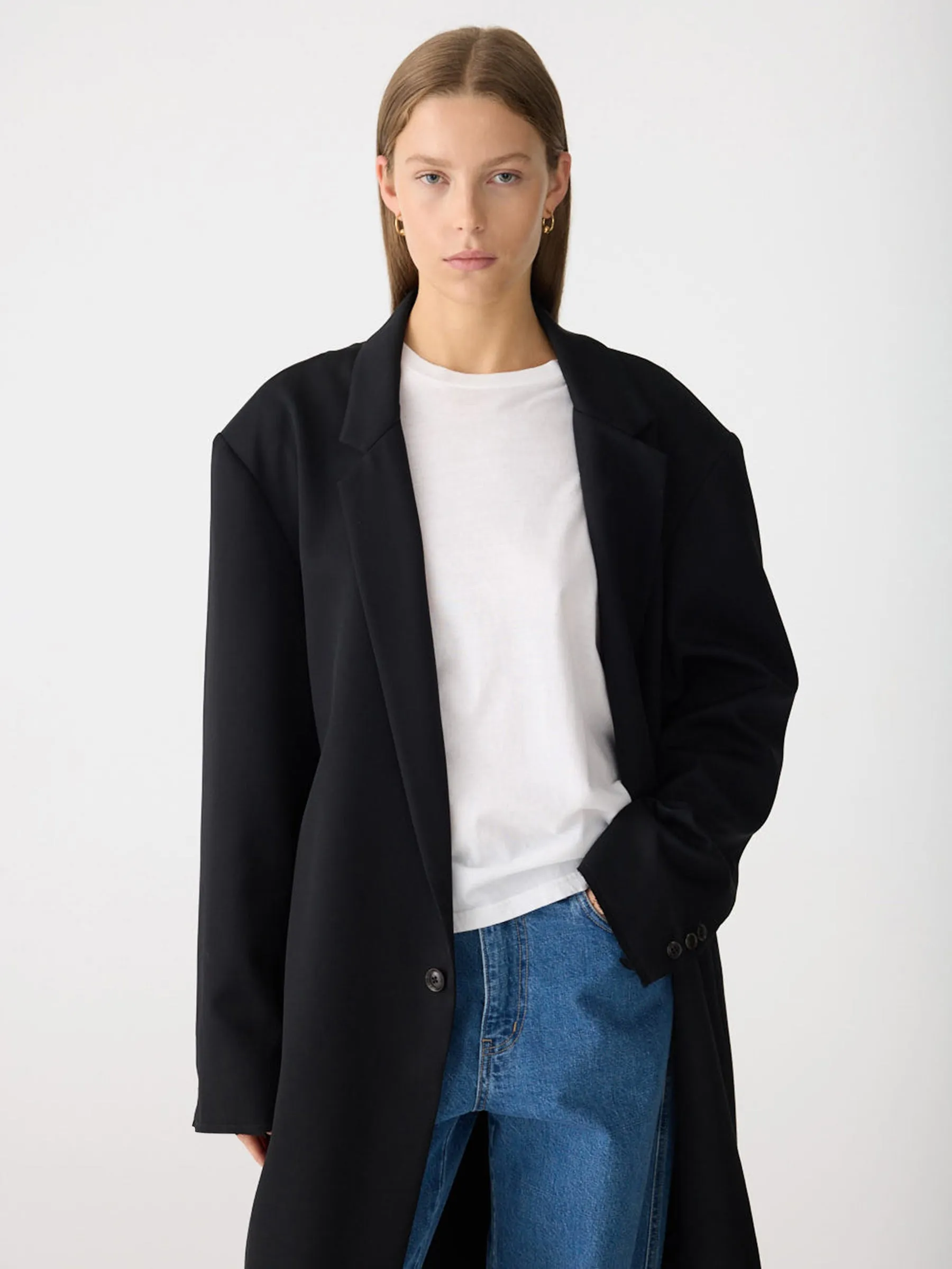 Soft Tailored Longerline Jacket sold by Bassike product image thumbnail 5