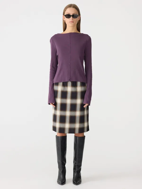 Front Seam Rib Long Sleeve T-Shirt made by Bassike