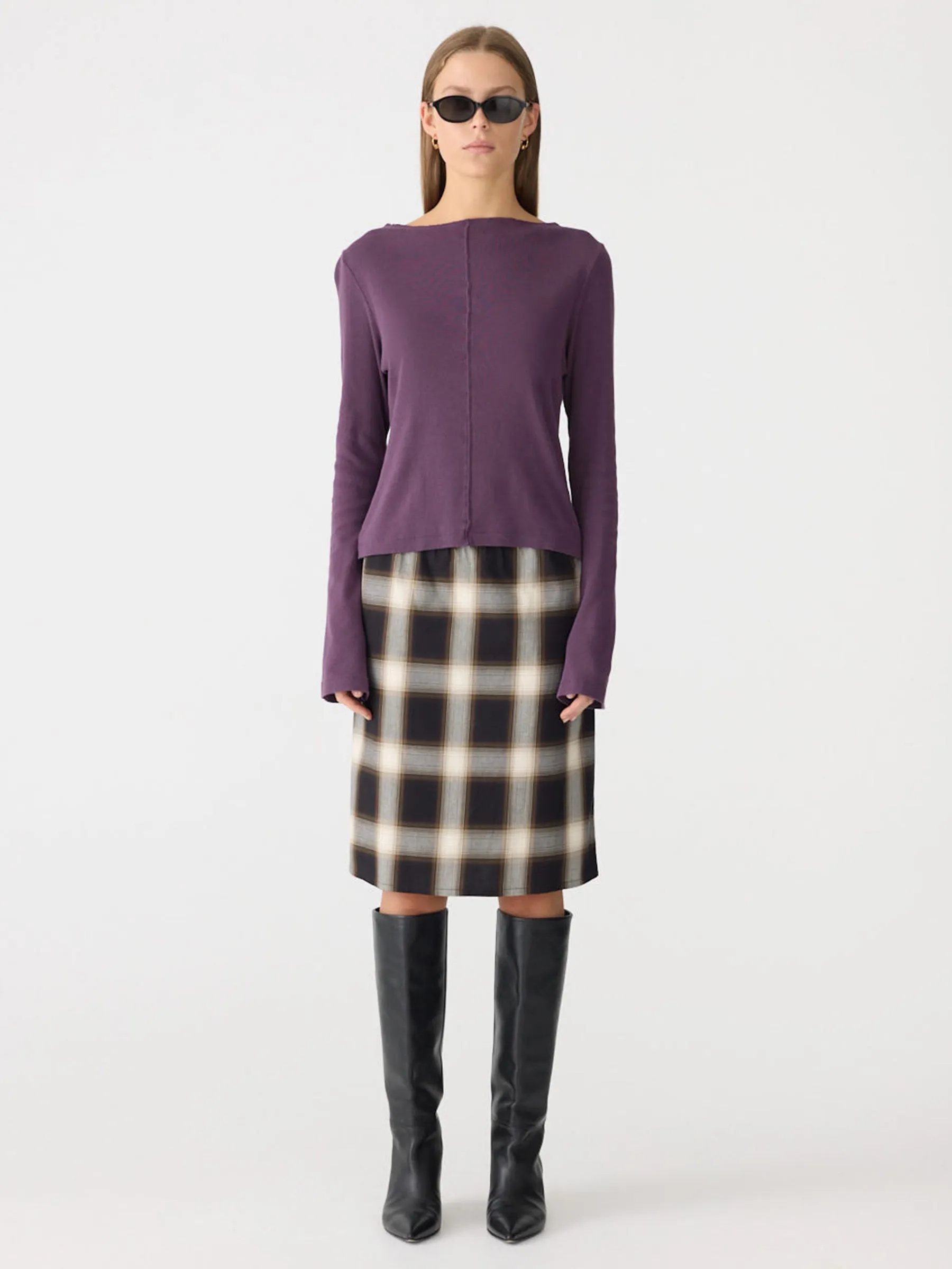 Front Seam Rib Long Sleeve T-Shirt sold by Bassike