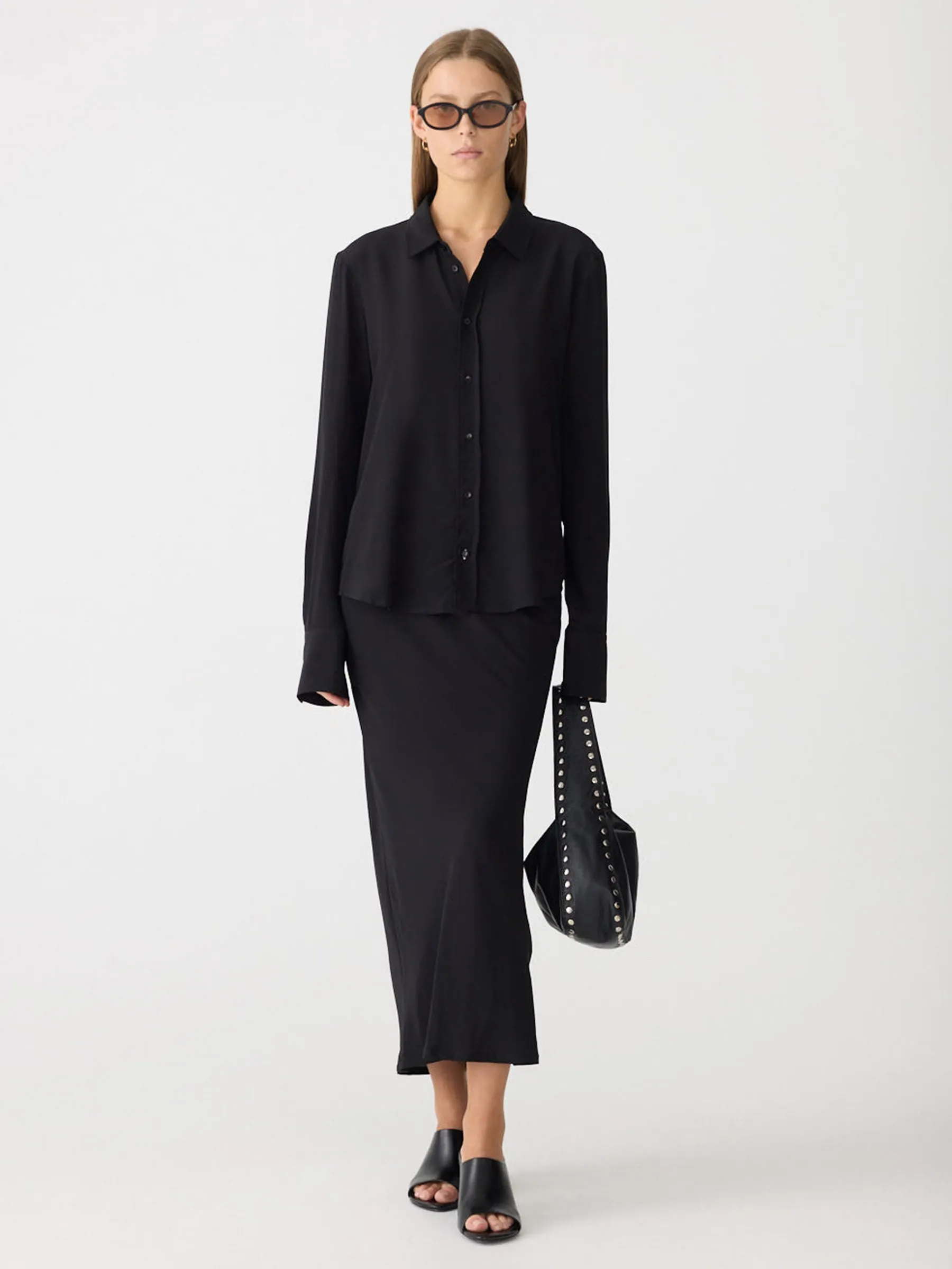 Fine Silk Crepe Shirt sold by Bassike