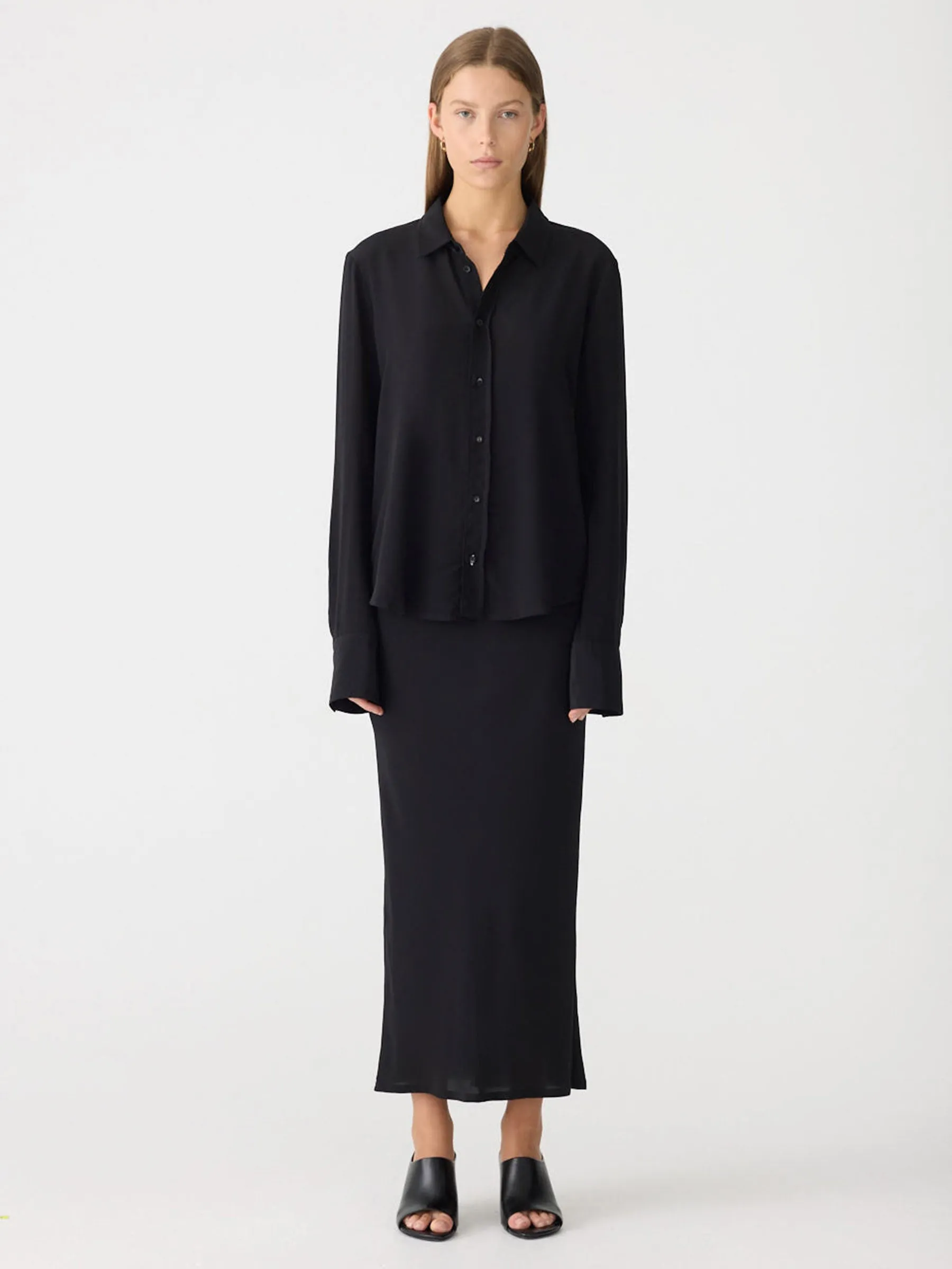 Fine Silk Crepe Shirt sold by Bassike product image thumbnail 4