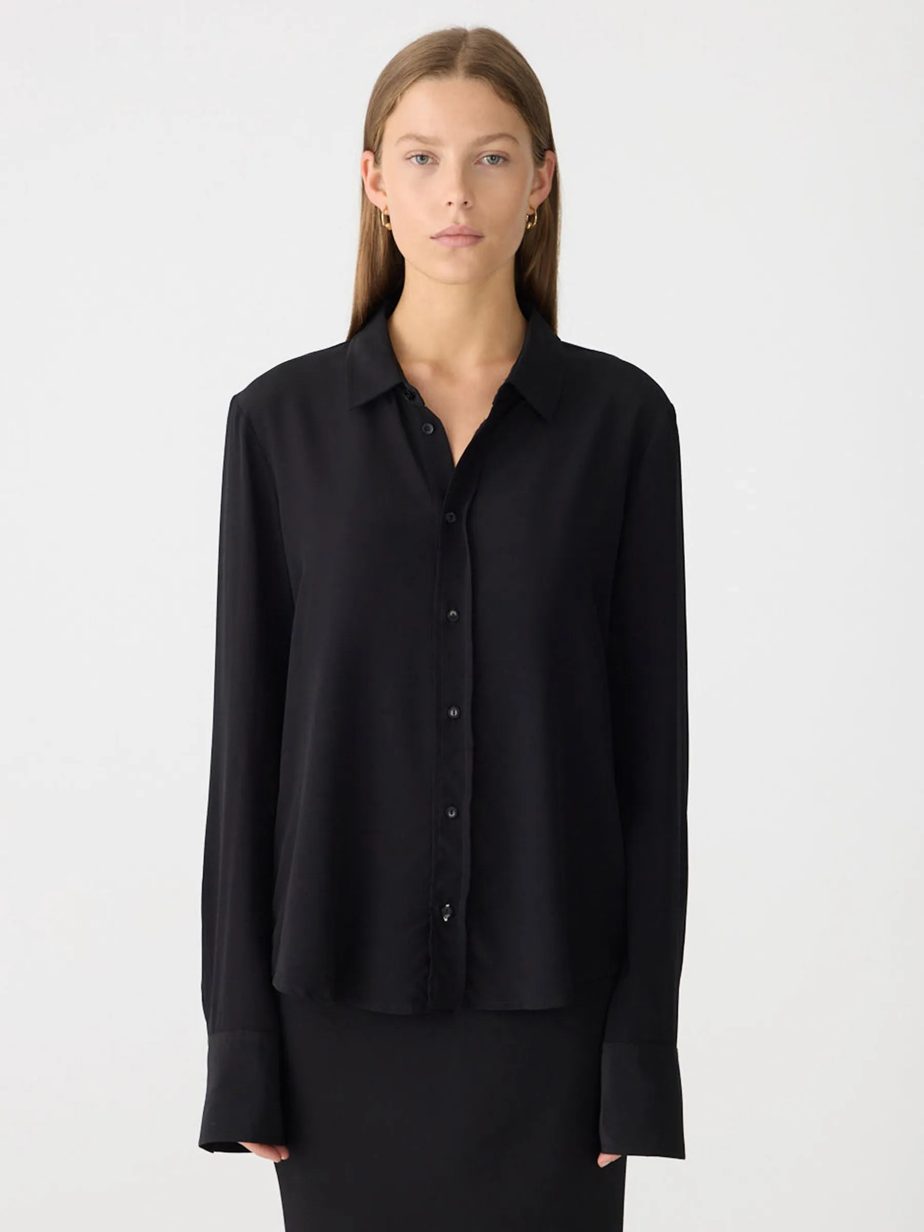 Fine Silk Crepe Shirt sold by Bassike product image thumbnail 2