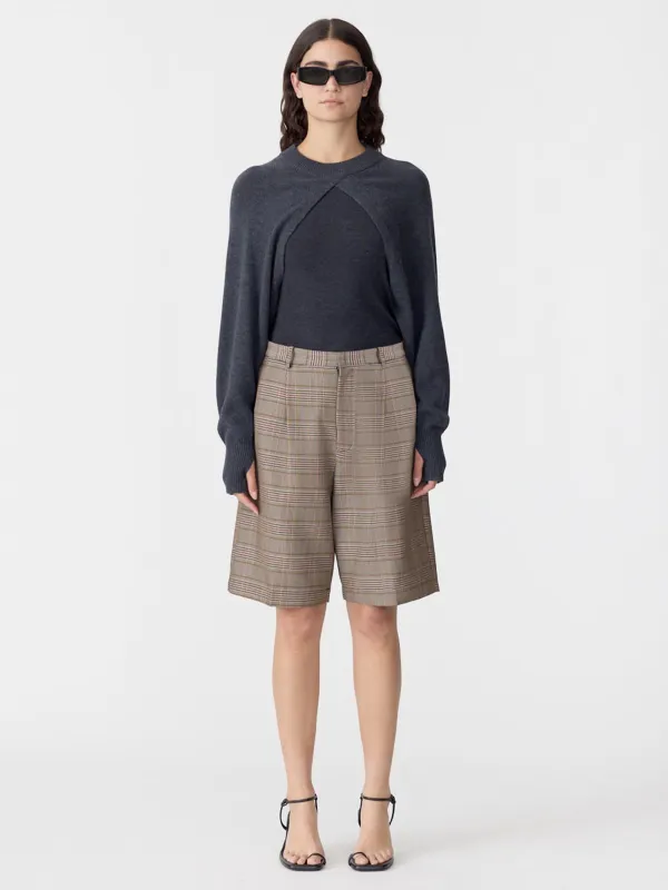 Pleated Check Short made by Bassike