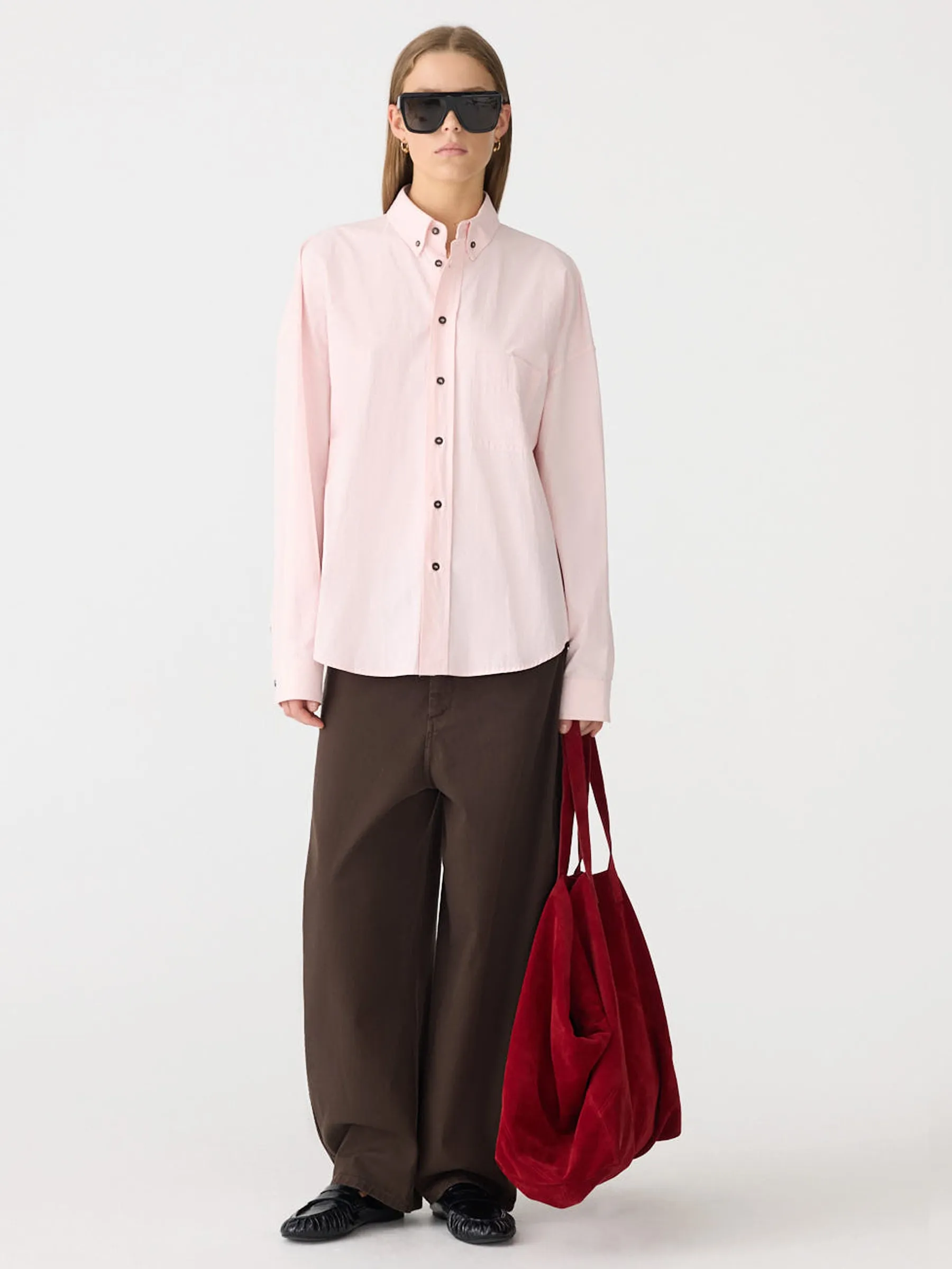 Crushed Cotton Slouch Shirt sold by Bassike