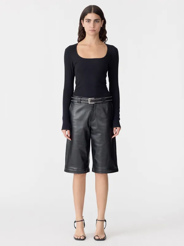 Square Neck Long Sleeve Top made by Bassike