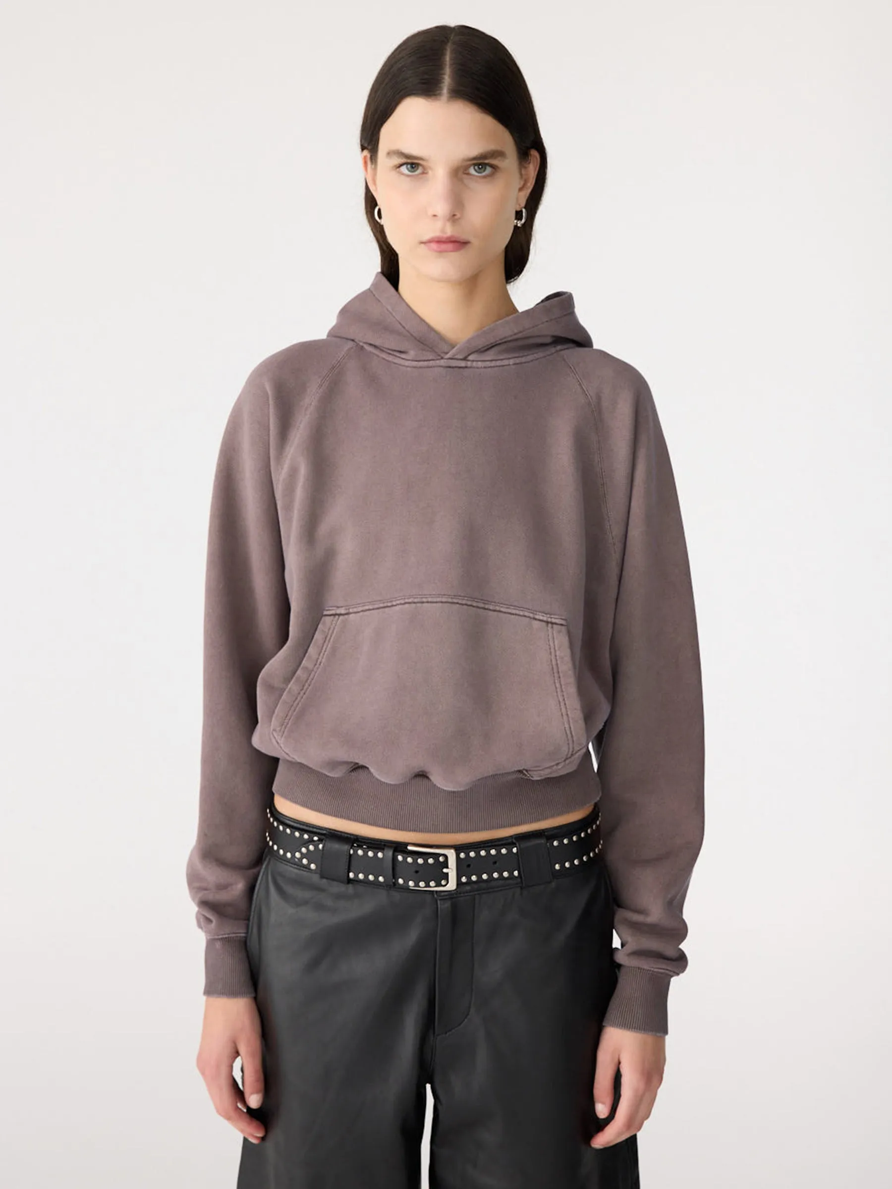Fleece Cropped Hoodie sold by Bassike product image thumbnail 2