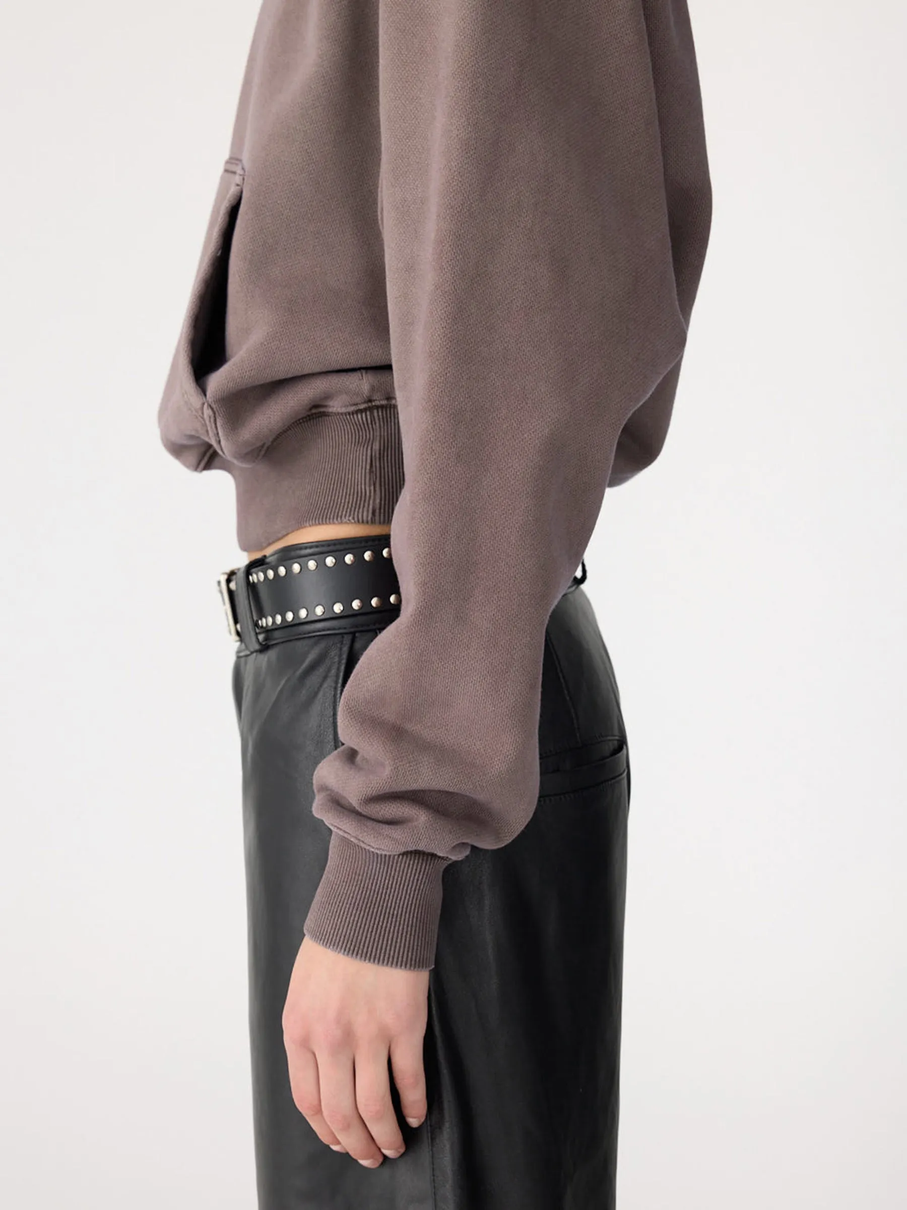 Fleece Cropped Hoodie sold by Bassike product image thumbnail 3