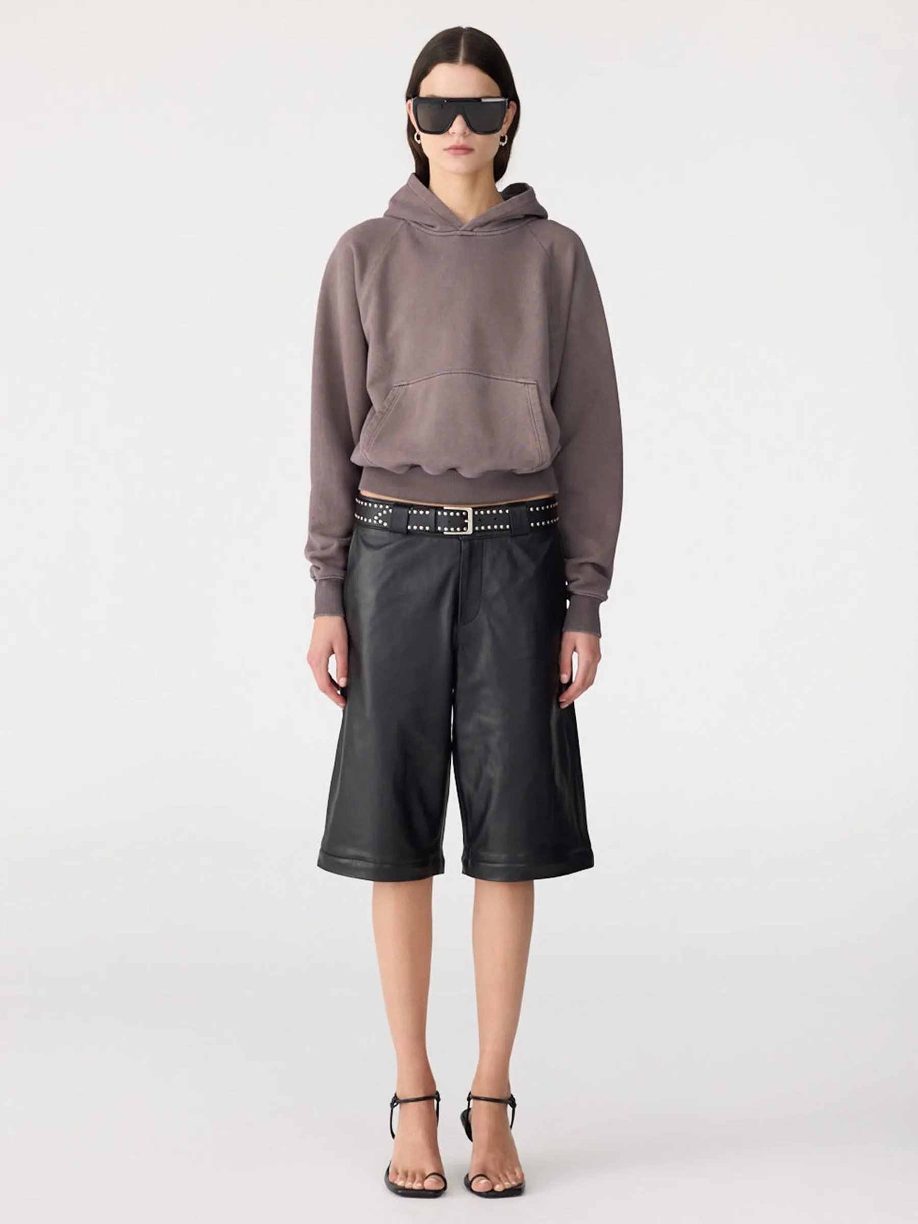 Fleece Cropped Hoodie sold by Bassike