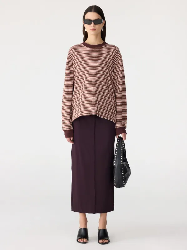 Stripe Slouch Long Sleeve T-Shirt made by Bassike