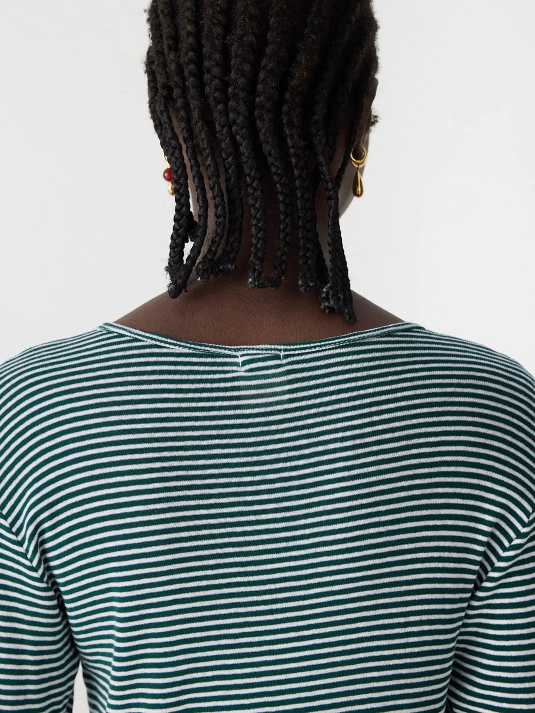 Stripe Rib Long Sleeve Placket T-Shirt sold by Bassike product image thumbnail 4