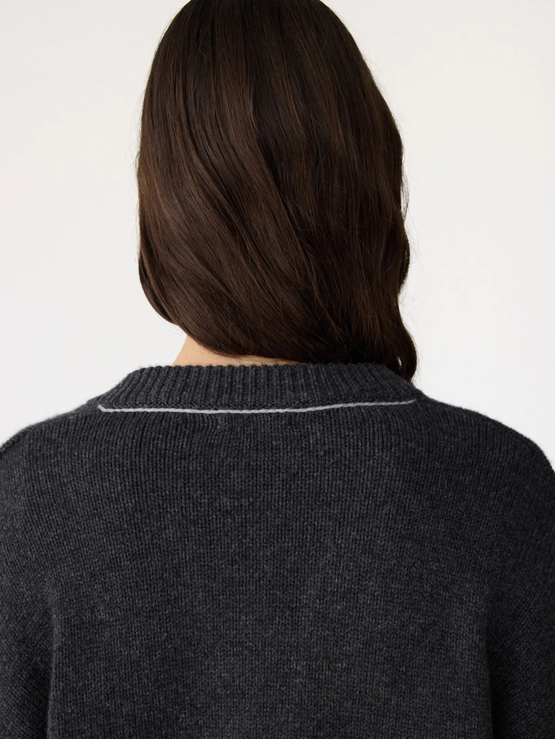 Sleeve Detail V Neck Knit sold by Bassike product image thumbnail 4