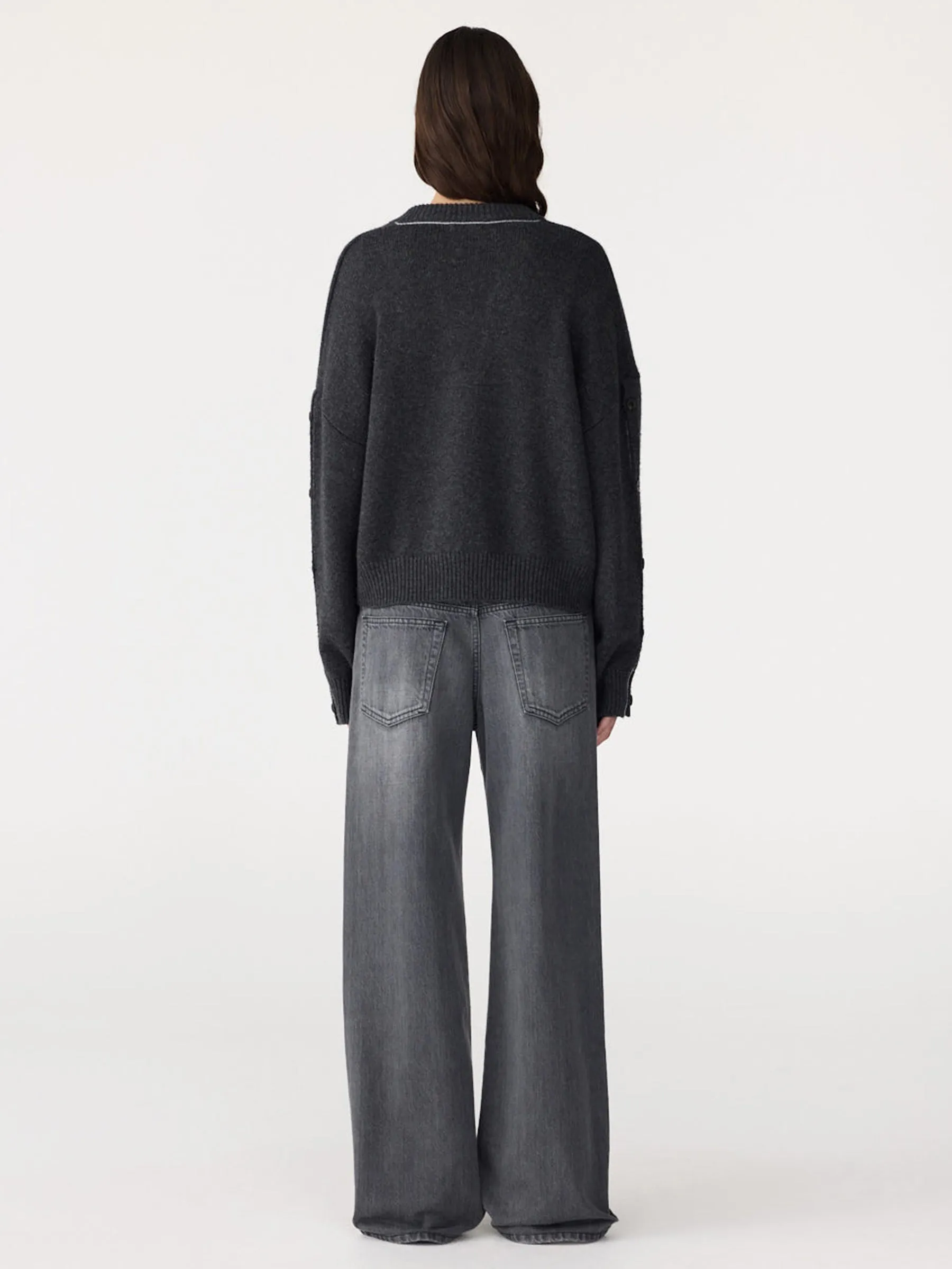 Sleeve Detail V Neck Knit sold by Bassike product image thumbnail 5