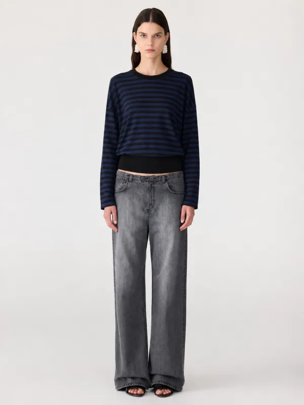 Stripe Banded L/S T-Shirt made by Bassike