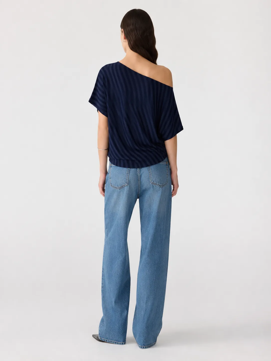 Stripe Off Shoulder Top sold by Bassike product image thumbnail 3