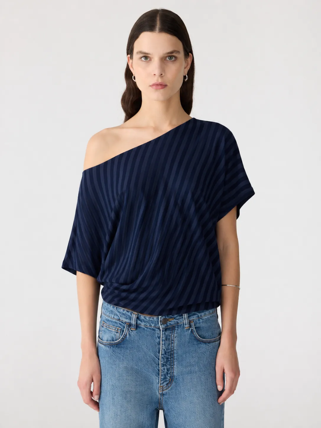 Stripe Off Shoulder Top sold by Bassike product image thumbnail 2