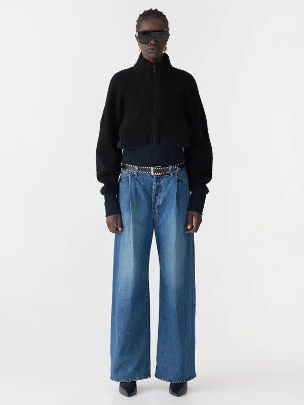Pleat Front Wide Leg Jean made by Bassike