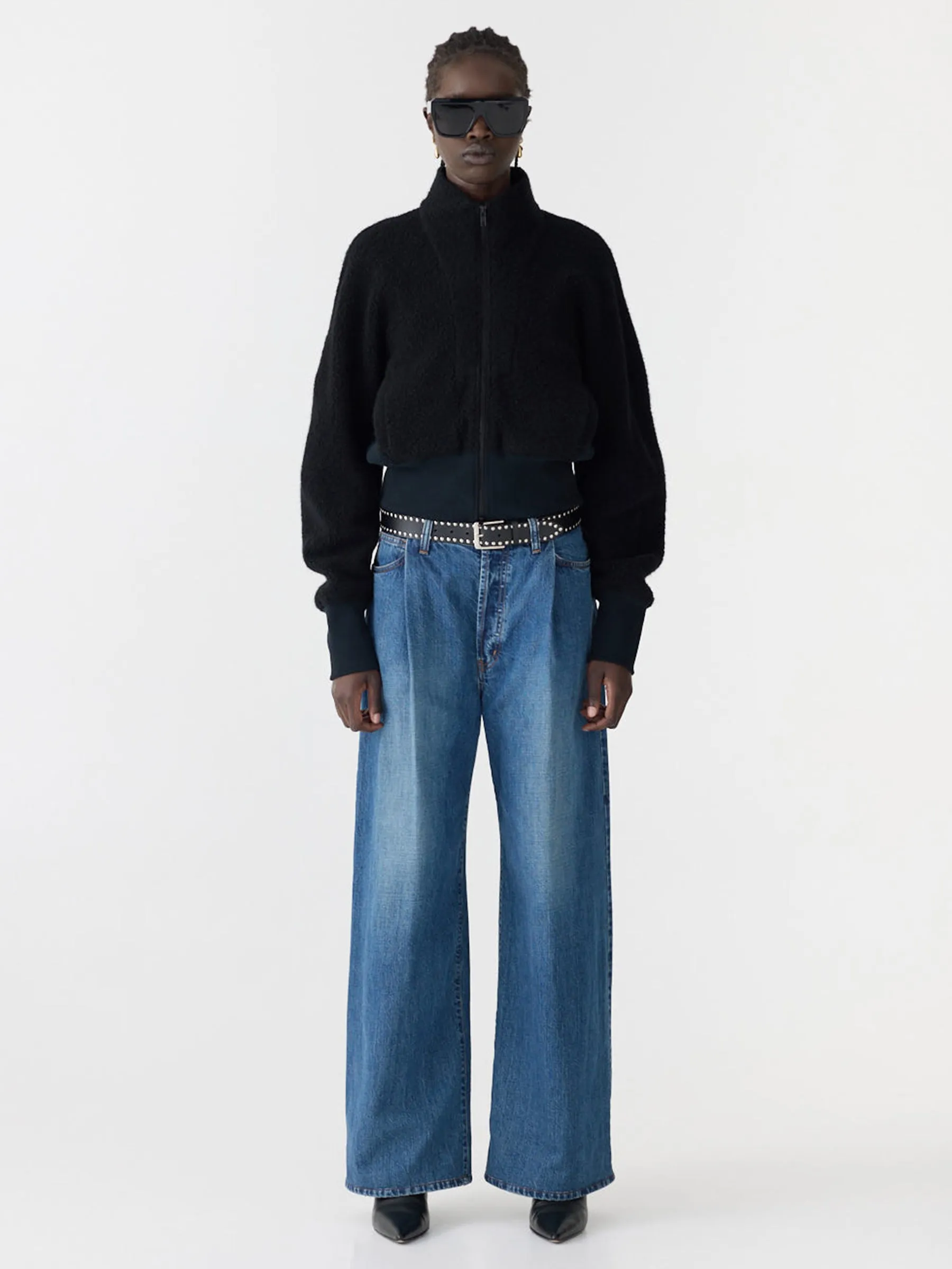 Pleat Front Wide Leg Jean sold by Bassike