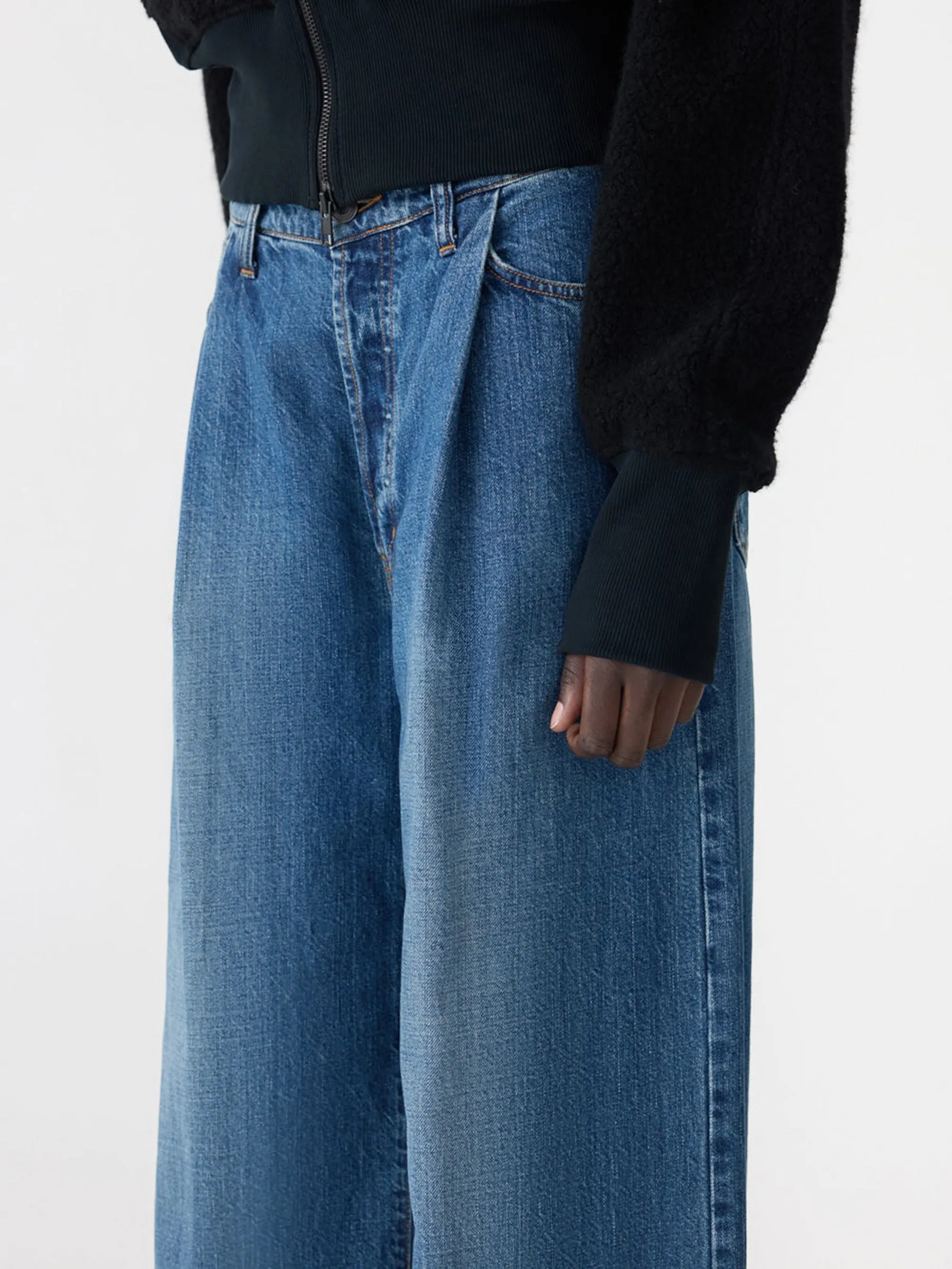 Pleat Front Wide Leg Jean sold by Bassike product image thumbnail 3