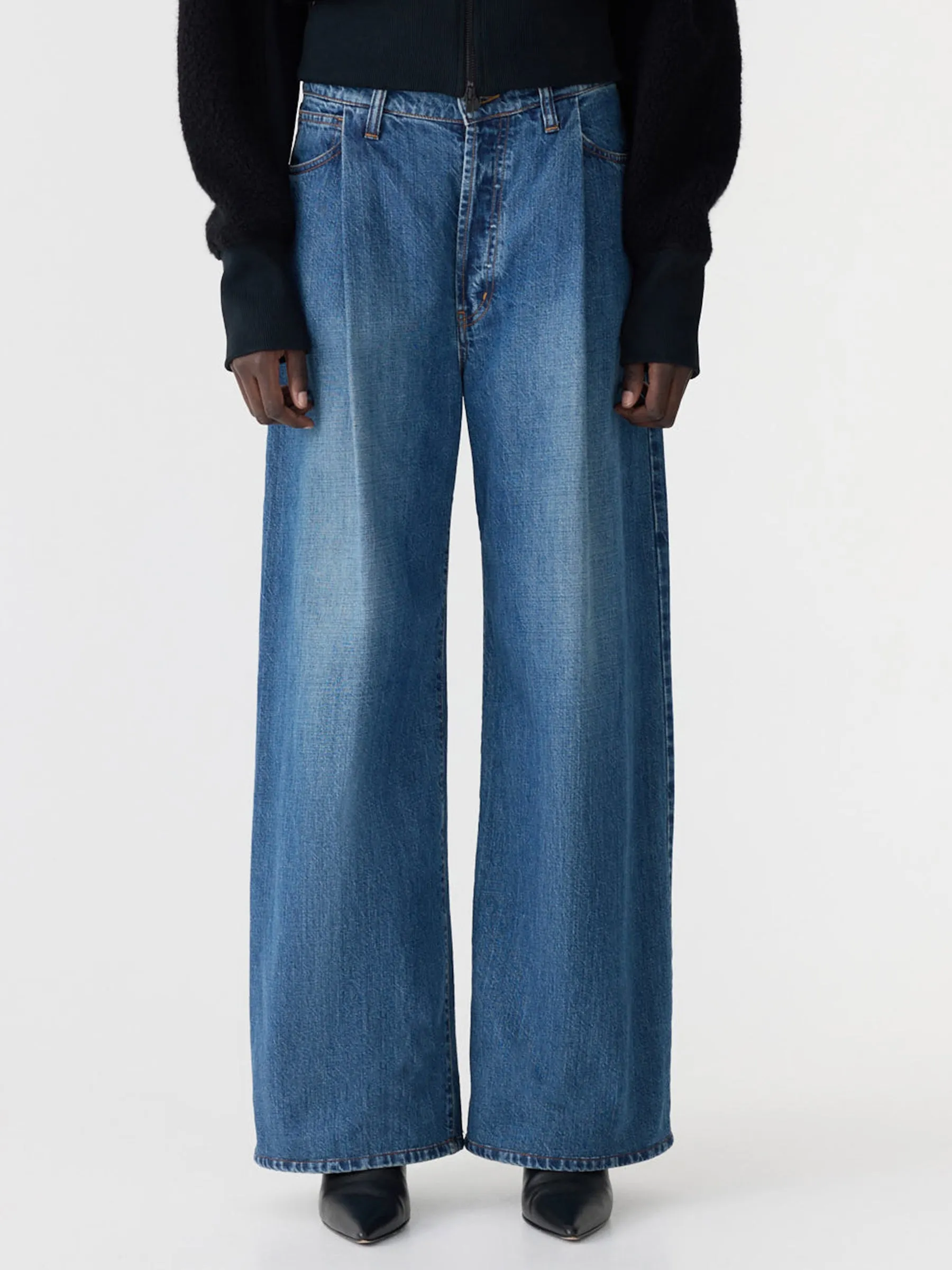 Pleat Front Wide Leg Jean sold by Bassike product image thumbnail 2