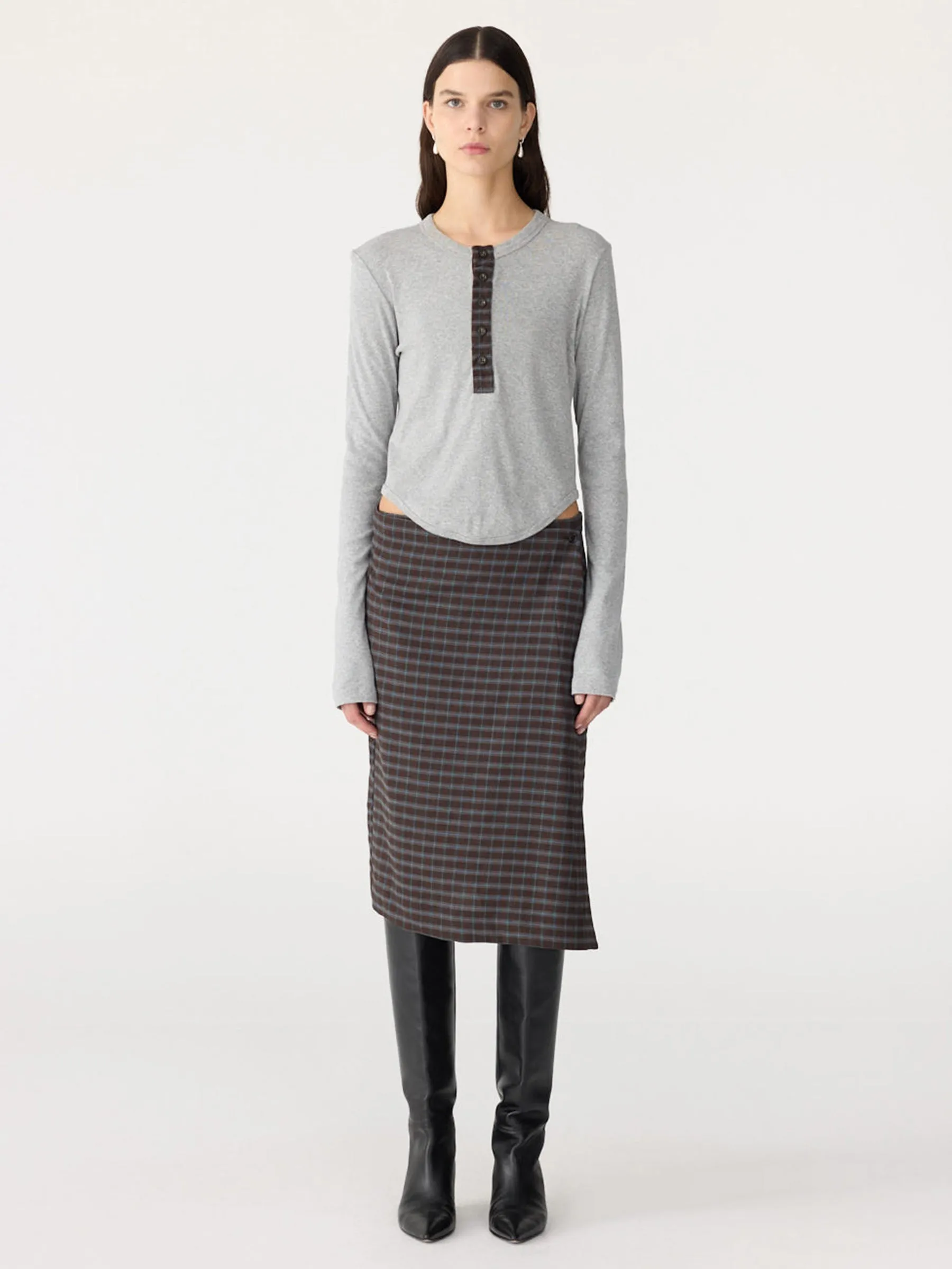 Scoop Hem Placket T-Shirt sold by Bassike product image thumbnail 5