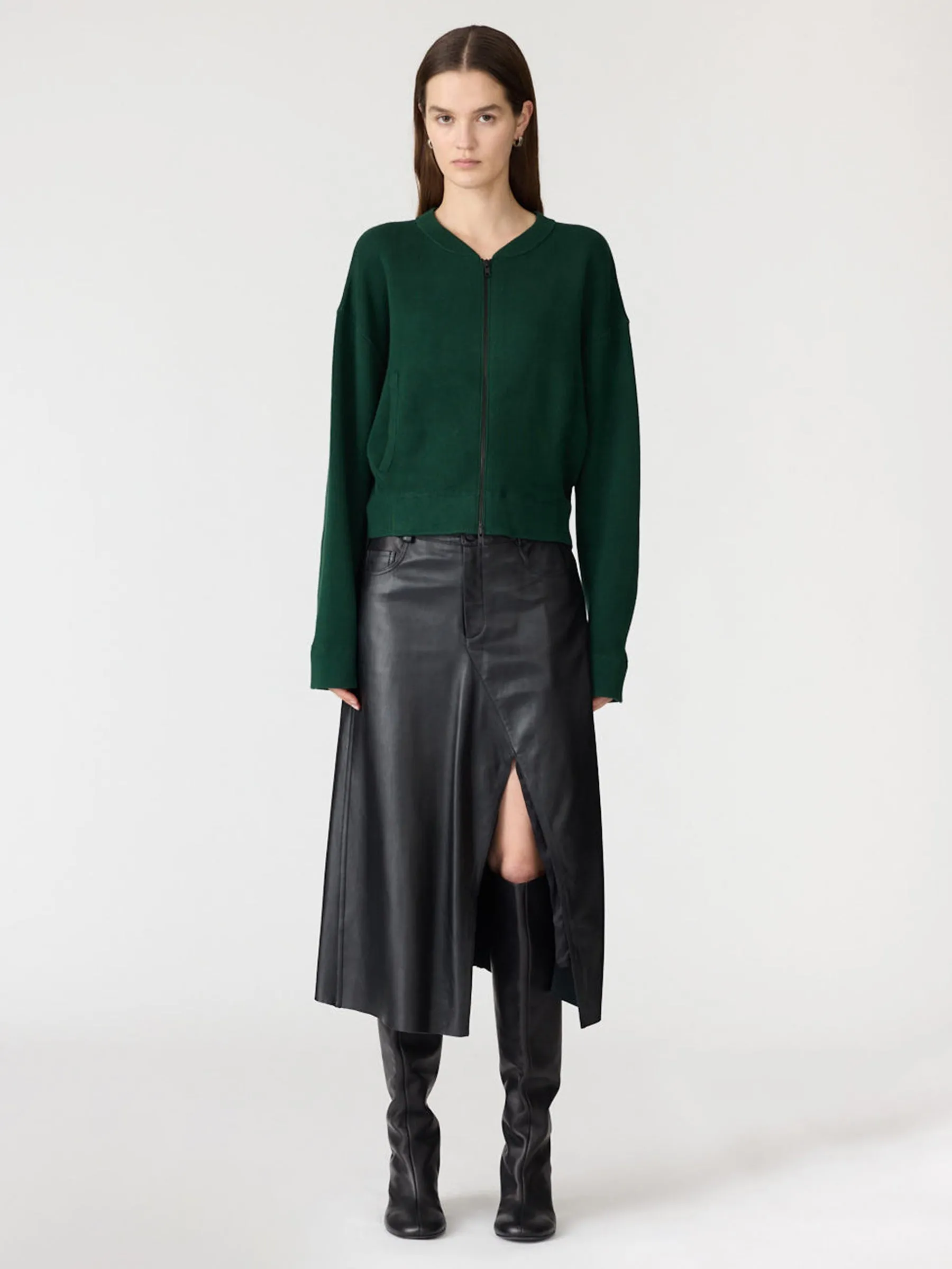 Cropped Knitted Zip Through sold by Bassike product image thumbnail 2