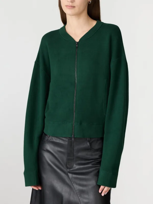 Cropped Knitted Zip Through made by Bassike