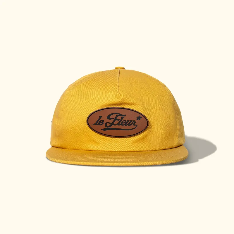 Leather Patch 5 Panel Hat Yellow sold by GOLF le FLEUR*