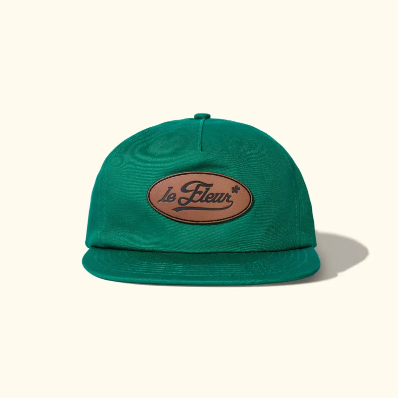 Leather Patch 5 Panel Hat Green sold by GOLF le FLEUR*