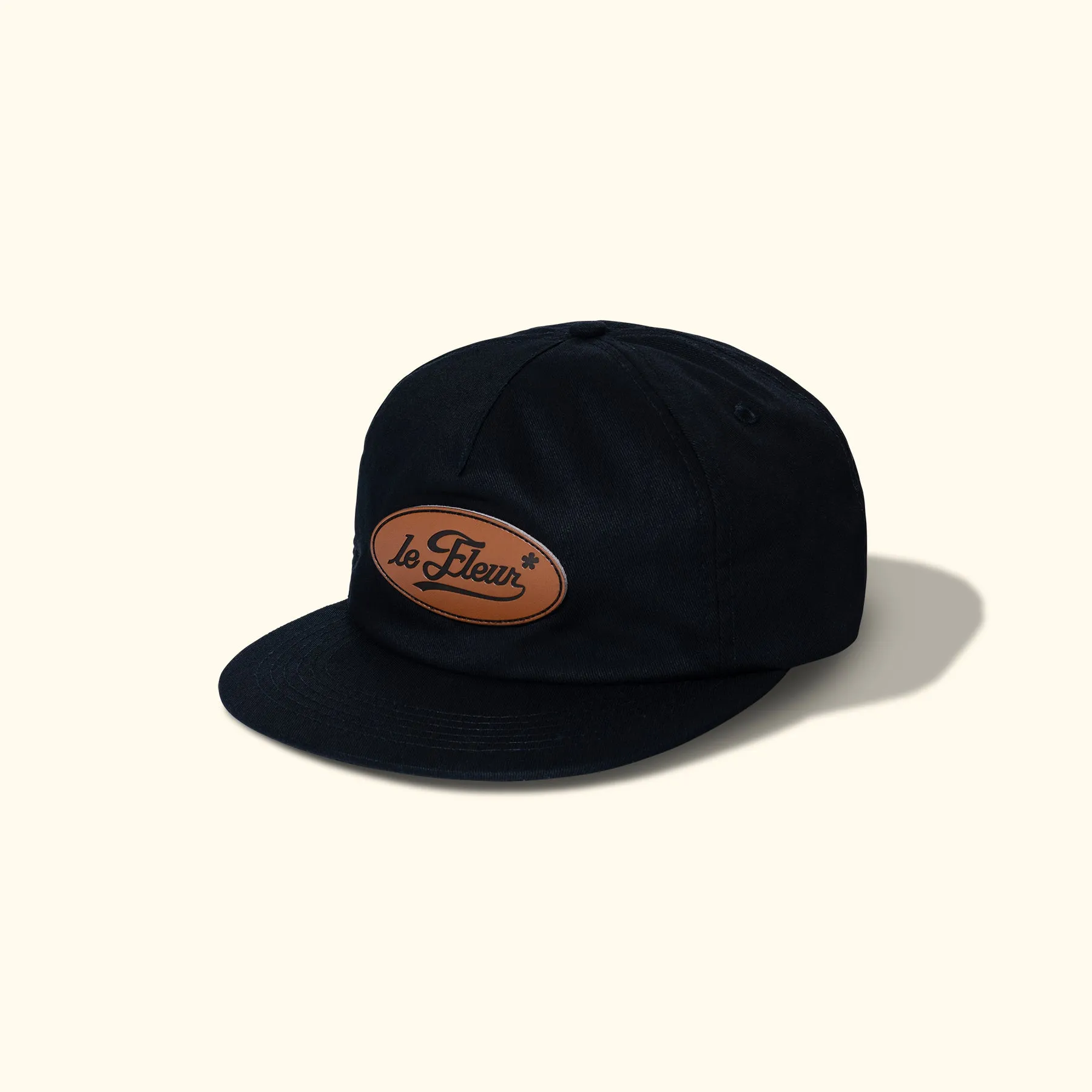 Leather Patch 5 Panel Hat Black sold by GOLF le FLEUR* product image thumbnail 2