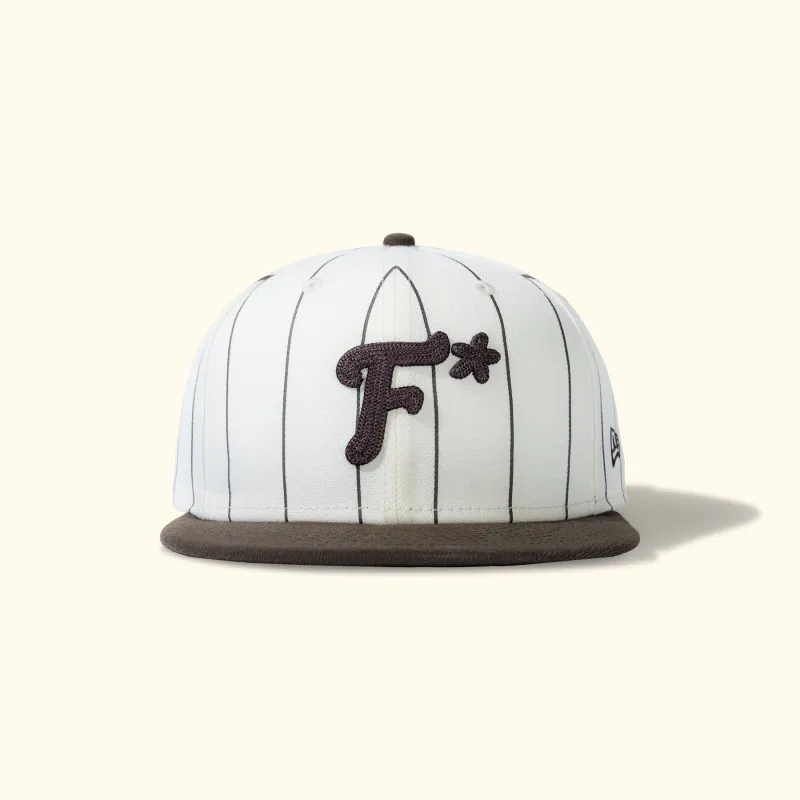 Striped F* Fitted Hat Brown sold by GOLF le FLEUR*