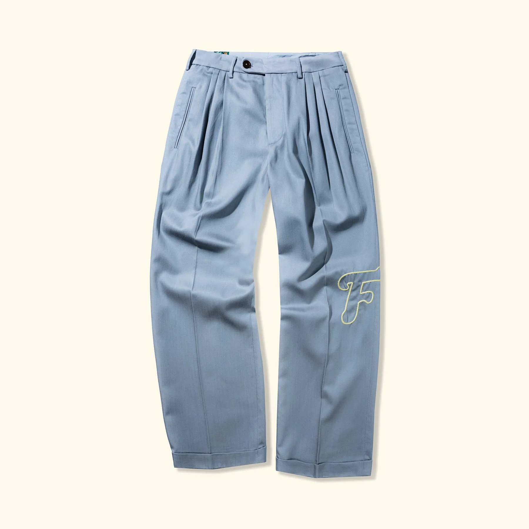 Chainstitch Trousers Blue sold by GOLF le FLEUR*