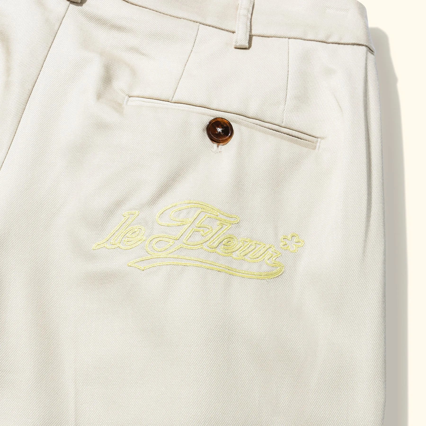 Chainstitch Trousers Cream sold by GOLF le FLEUR* product image thumbnail 3