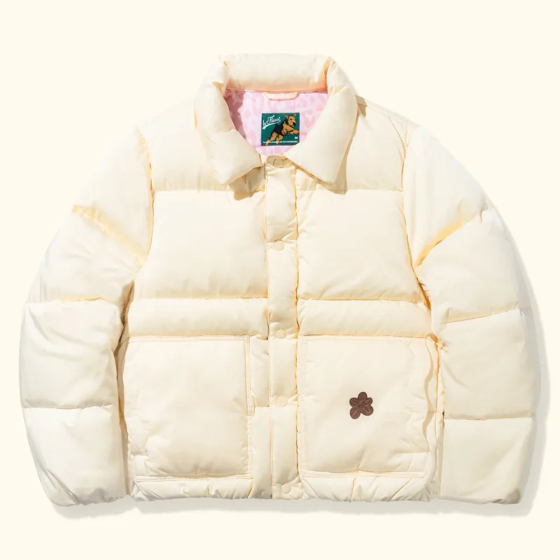 Collared Puffer Jacket Cream sold by GOLF le FLEUR*