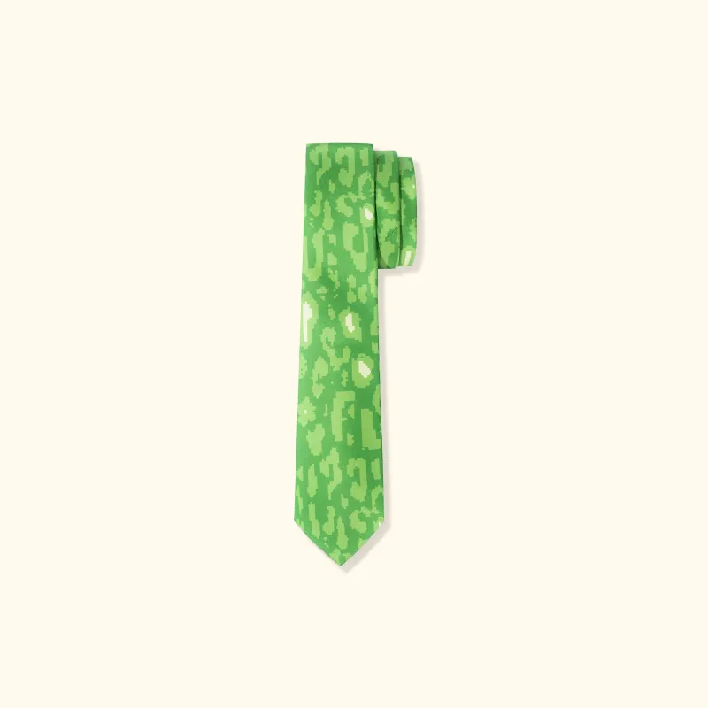 Fleur Camo Wide Silk Tie Green sold by GOLF le FLEUR*