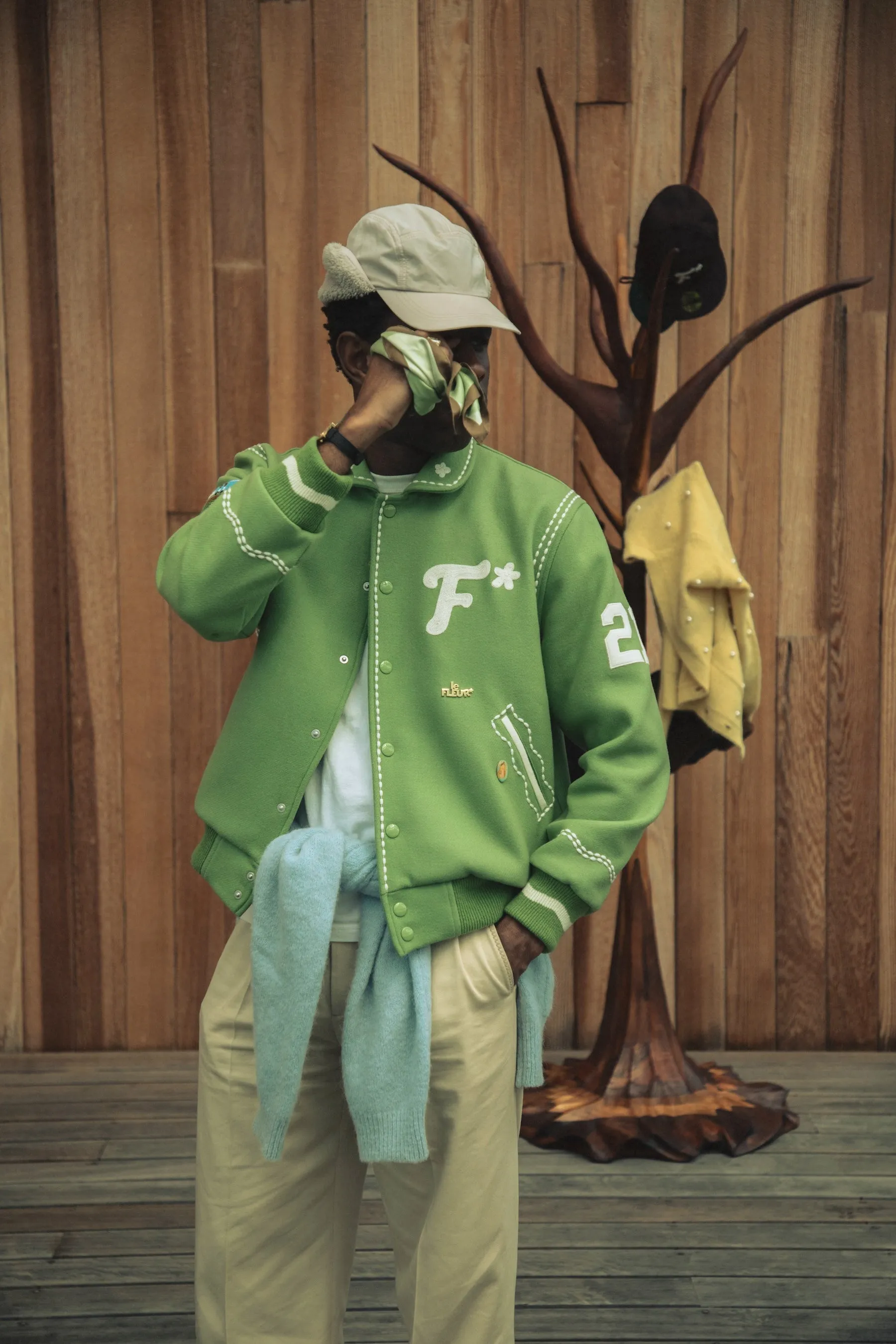 Wavy Stripe Silk Scarf Mint sold by GOLF le FLEUR* product image thumbnail 3