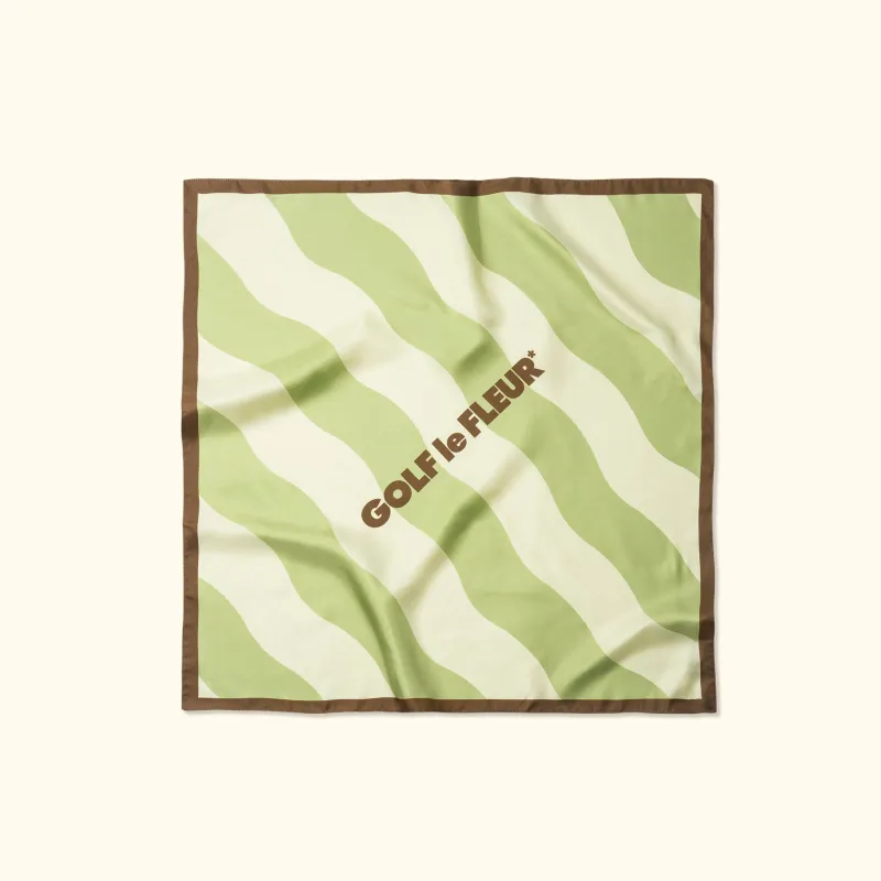 Wavy Stripe Silk Scarf Mint sold by GOLF le FLEUR*