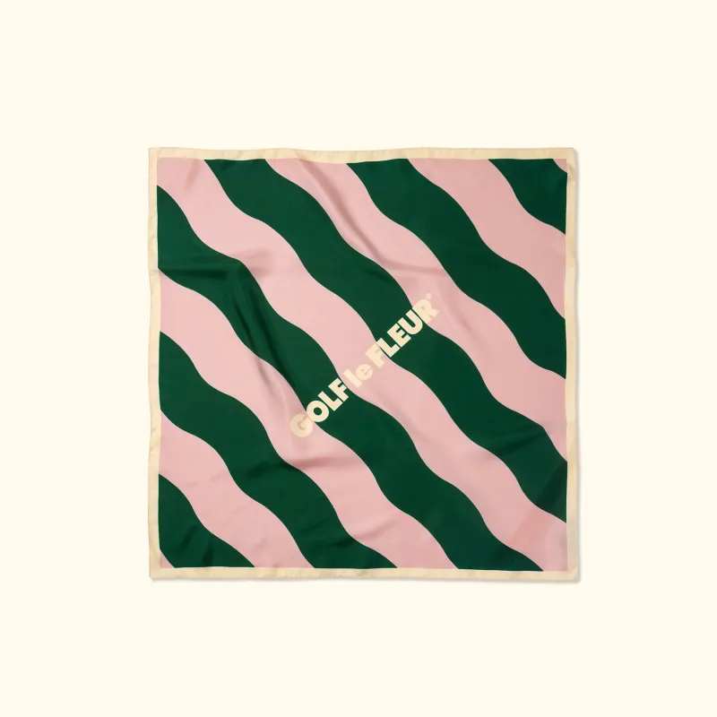 Wavy Stripe Silk Scarf Pink sold by GOLF le FLEUR*