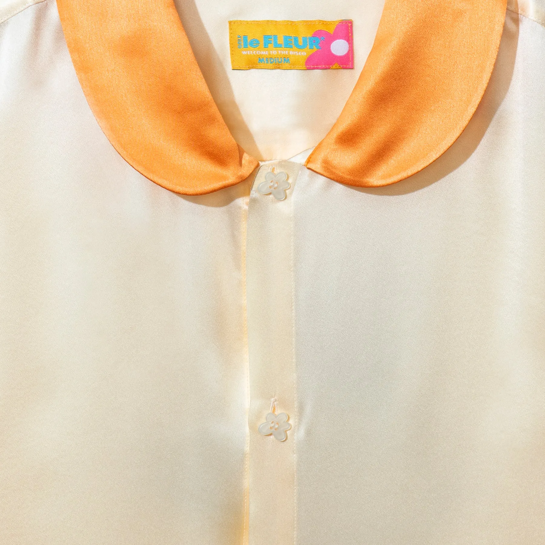Call Me Long-Sleeve Button-Up Orange sold by GOLF le FLEUR* product image thumbnail 3