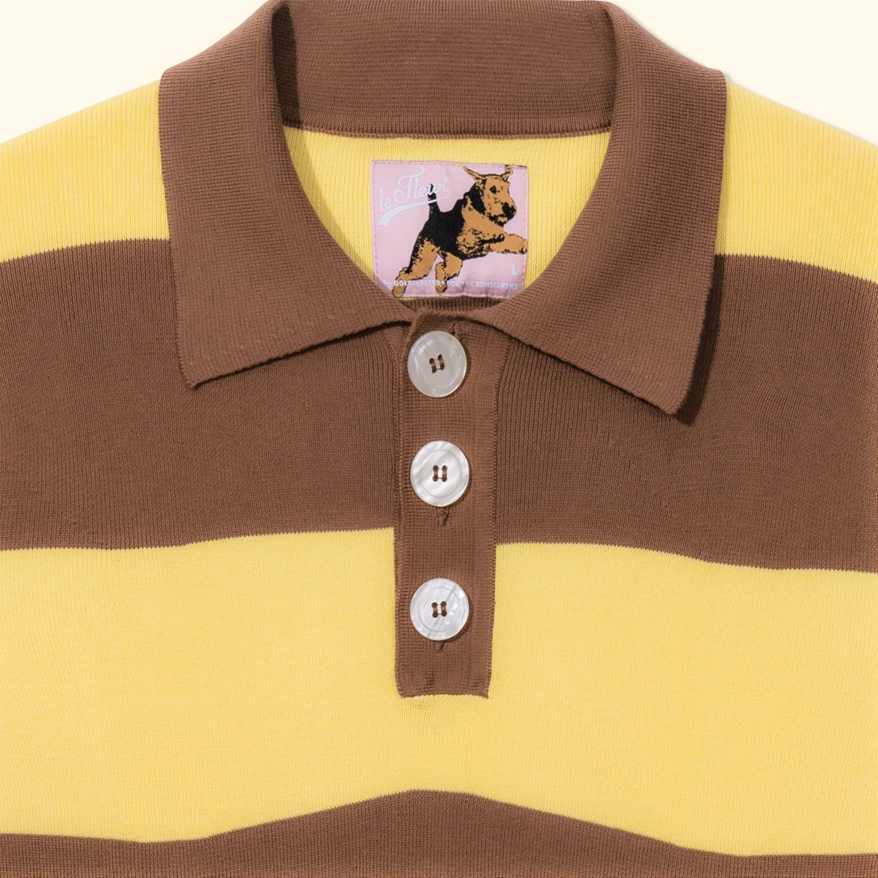 Wavy Stripe Knit Polo Brown sold by GOLF le FLEUR* product image thumbnail 3