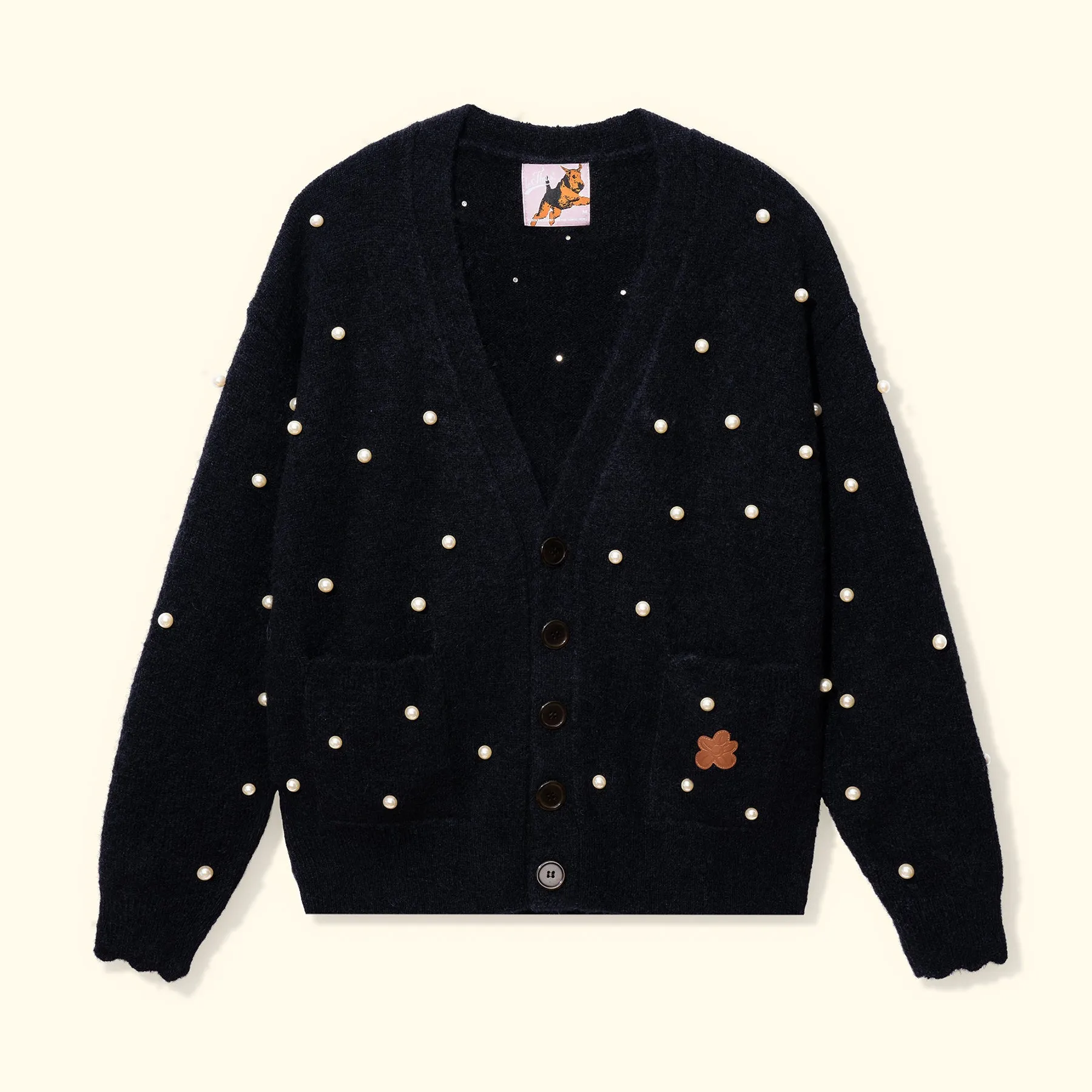 Pearl Cardigan Black sold by GOLF le FLEUR*