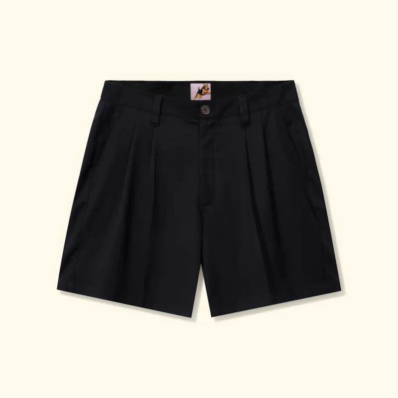 Double Pleated Shorts Black sold by GOLF le FLEUR*