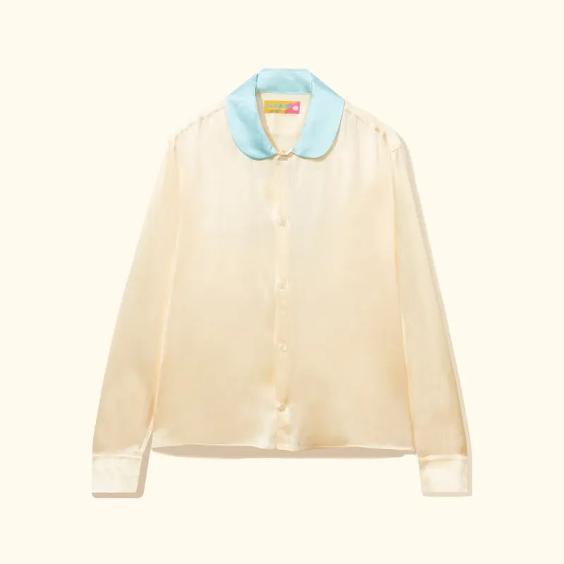 Call Me Long-Sleeve Button-Up Blue sold by GOLF le FLEUR*