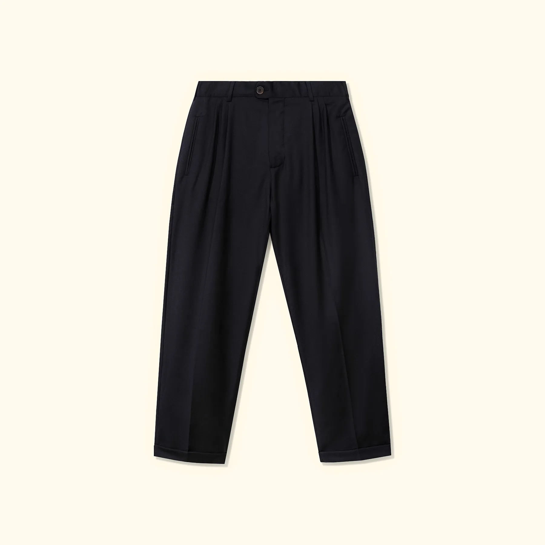 Double Pleated Trousers Black sold by GOLF le FLEUR*