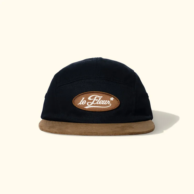 Cursive Patch Camp Hat Black sold by GOLF le FLEUR*