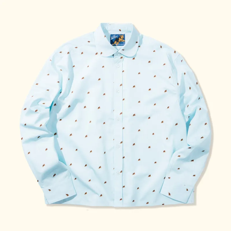 Round Collar Long-Sleeve Blue Darryl made by GOLF le FLEUR*