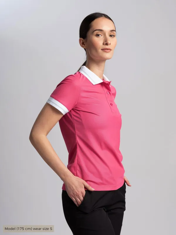 W AYAKA POLOSHIRT Raspberry Rose made by Cross Sportswear
