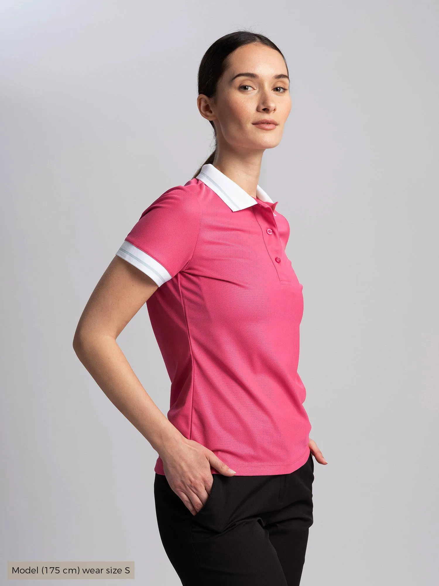 W AYAKA POLOSHIRT Raspberry Rose sold by Cross Sportswear